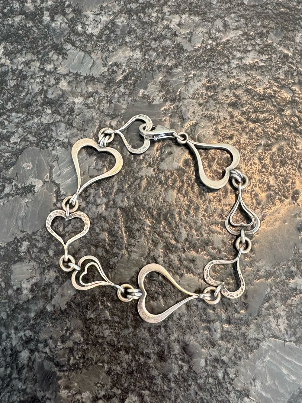 Silpada Silver Open Heart Link Bracelet